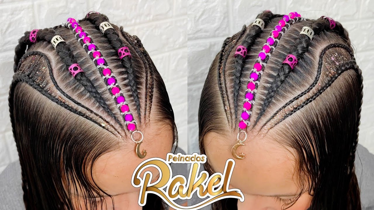 Trenzas Con Diseño Peinados En Tendencia Tejidos Con Piedras Peinados  Rakel  YouTube