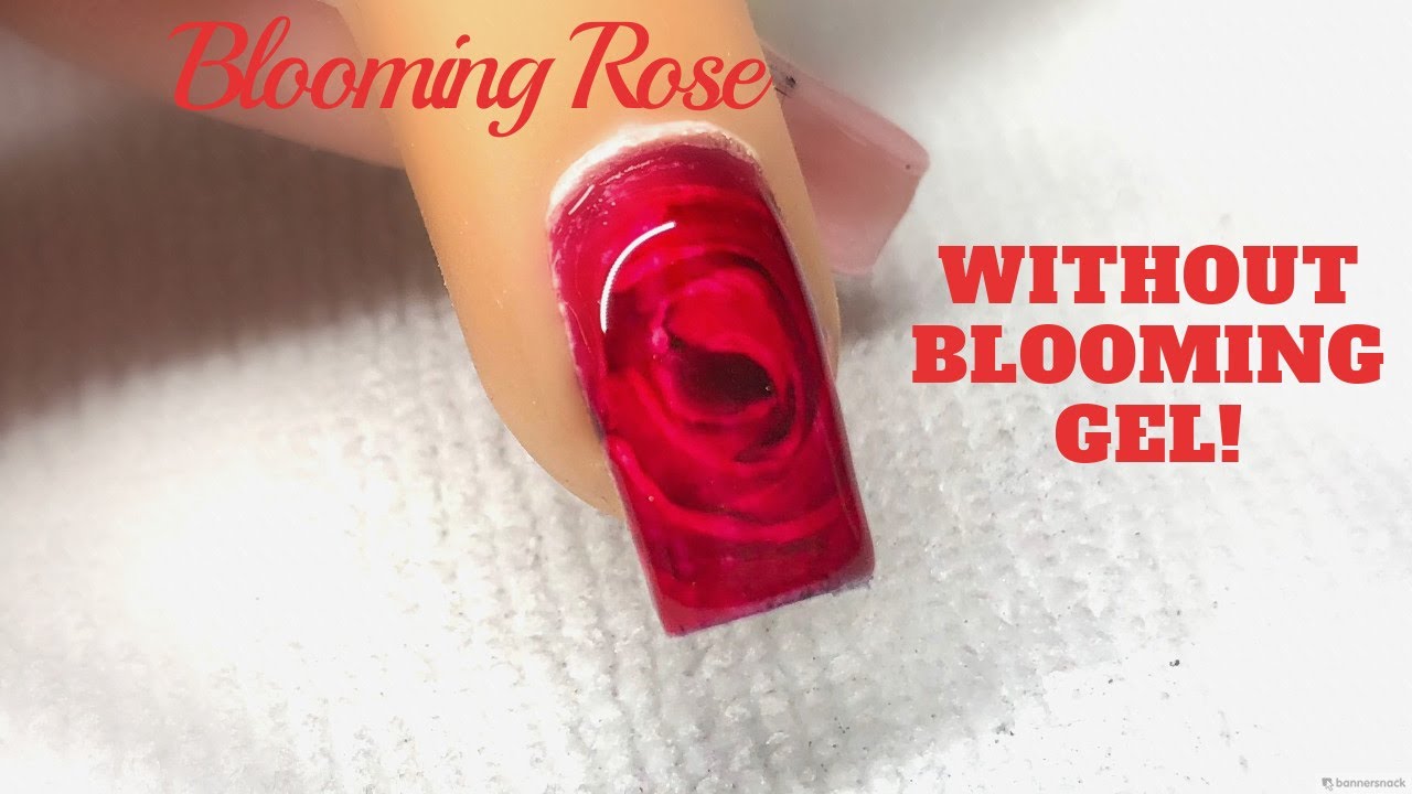 HOW TO Blooming Rose Nail Design WITHOUT using blooming gel! YouTube