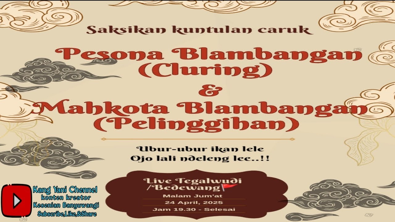 Kesenian Kuntulan Caruk Mahkota Blambangan vs Pesona Blambangan live Tegalwudi-Songon
