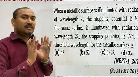 When a metallic surface is illuminated with radiation of wavelength lambda stopping potential is V