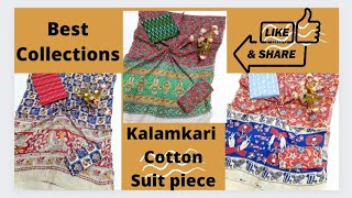 Kalamkari Cotton Dress Materials With Ikkat Top... For More Contact On 7842331250 Click To Shop