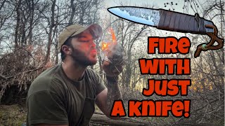 Making Fire From the Land With Only a Knife (Bow Drill Challenge)