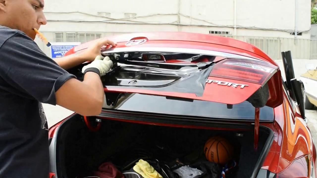 2017 Accord license plate vinyl wrap inlay