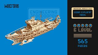 Ocean Explorer Yacht - WoodTrick assembly 3d wooden yacht Calypso model