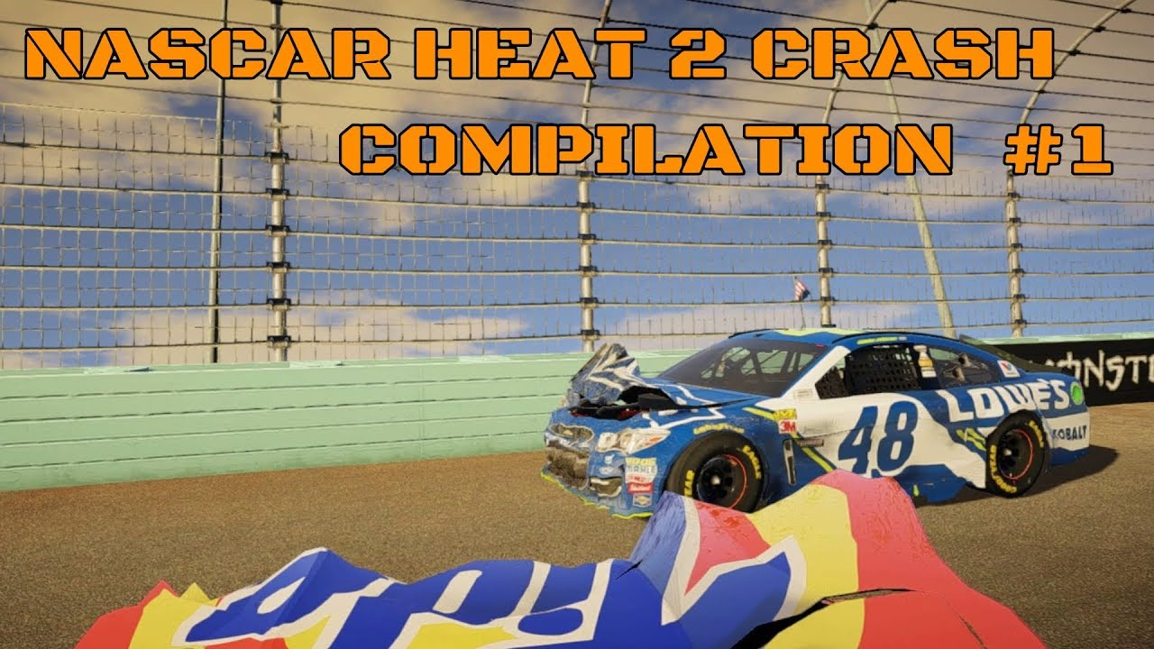 NASCAR Heat 2 Crash Compilation #1 idka