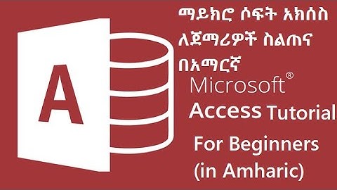 Microsoft Access Basic Guide for Beginners in Amharic