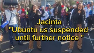 Jacinta says Ubuntu is suspended until further notice at Capetown March 