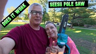 🌳 SEESII 8" Pole Saw — Does It measure up ? Cutting through a 6-inch tree limb! 💪🪵🔥