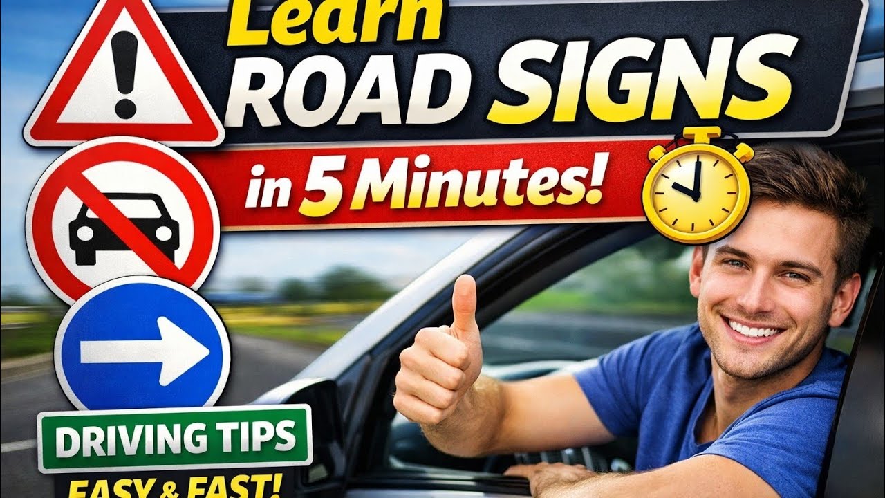 Learn Road Signs in 5 Minutes | Traffic Signs for Beginners New Vedio 