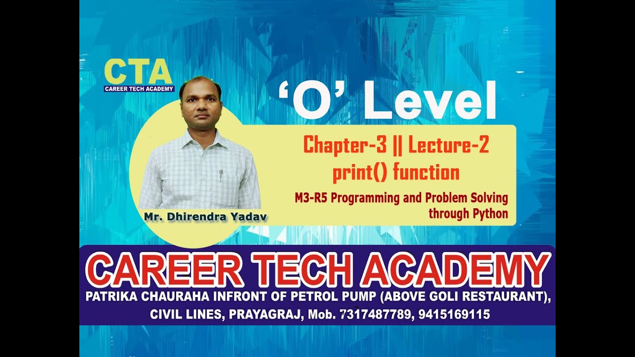 O Level New Syllabus || Chapter -3 || Lecture-2|| Python print ...