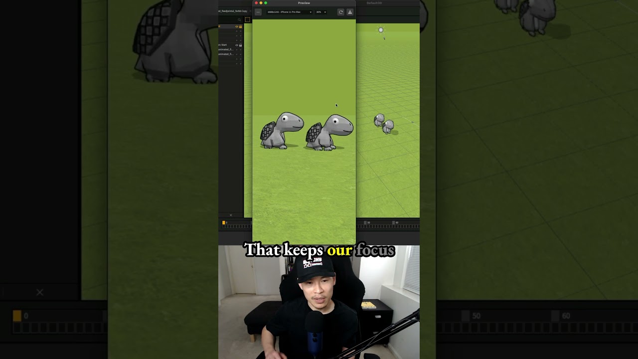 Optimize Animation Focus with Background & Character Contrast - Buildbox game - 3.4: Dino Turtle