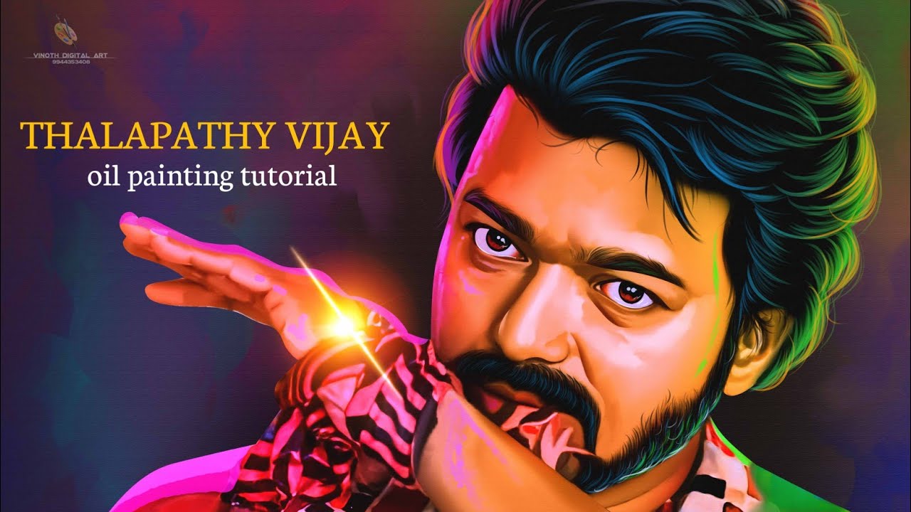 THALAPATHY VIJAY digital sumatge work tutorial Vinoth digital art ...