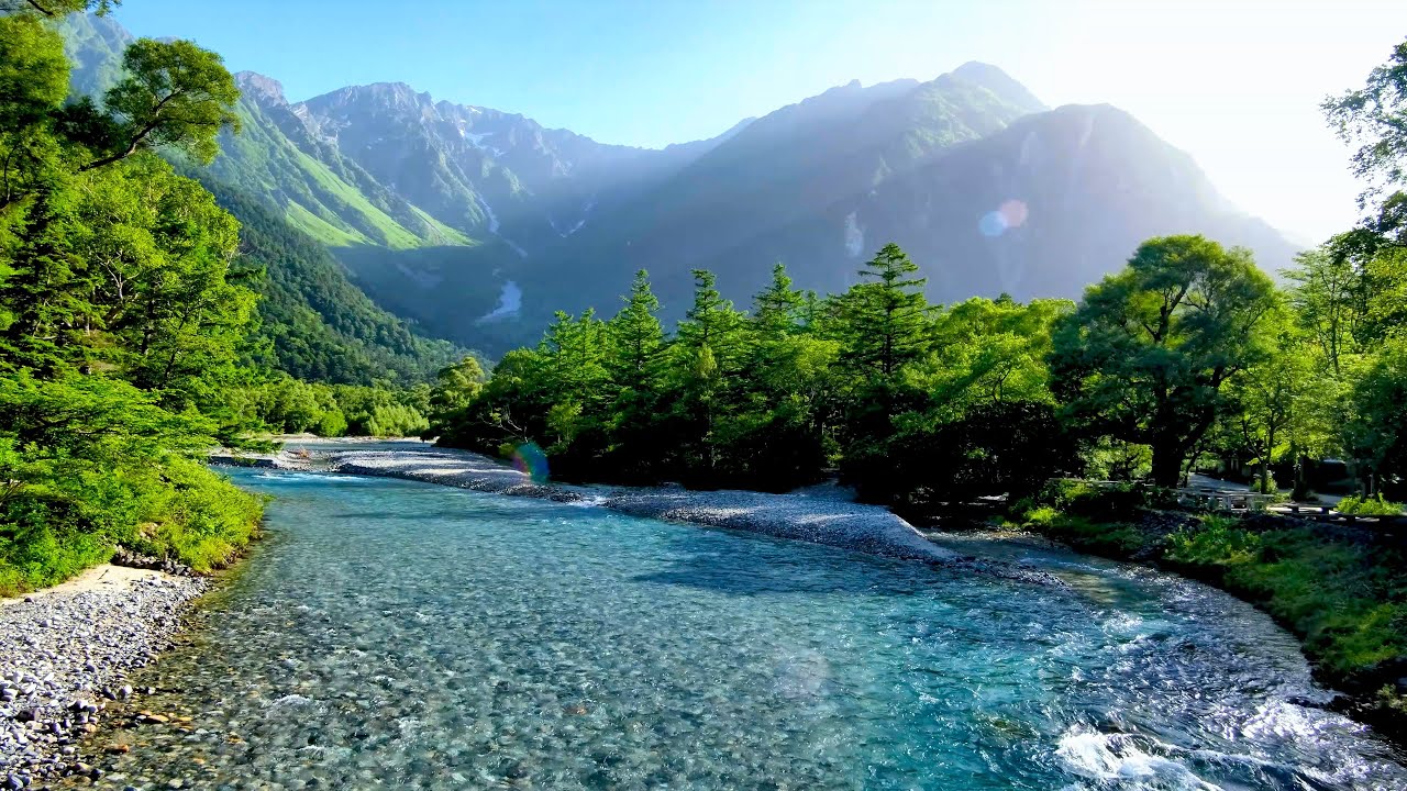 Turquoise Mountain River at Dawn – Pure Water Sounds, No Birds | Peaceful Nature Ambience for Sleep.