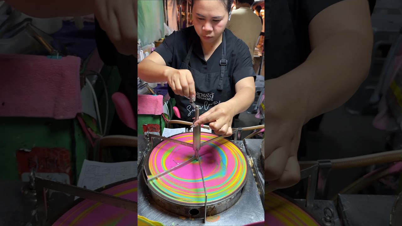 Pretty Milky Way Galaxy Crepe - Bangkok Street Food Dessert Show