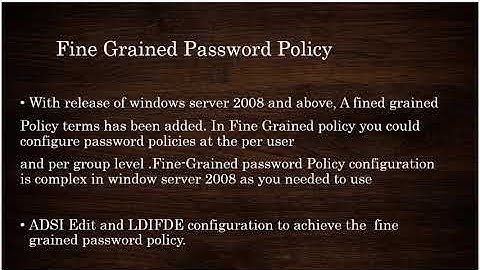 Fine-Grained password policy