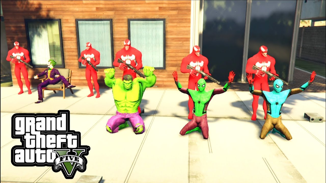 GTA V superhero pro | story Venom Kidnapped Avengers In Truck Spider Man vs Hulk vs Avengers #25