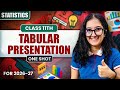 Tabular Presentation | One Shot | Class 11th | Statistics | Easy Explanation |