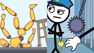 Kick & Break The Ragdoll vs Thief Puzzle - Satisfying ASMR Gameplay All Update Levels