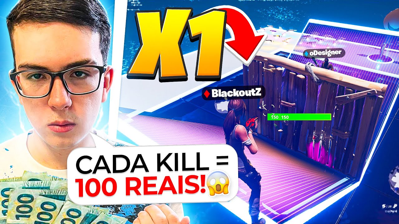 100 REAIS NO PIX PRA QUEM ME VENCER NO X1 !