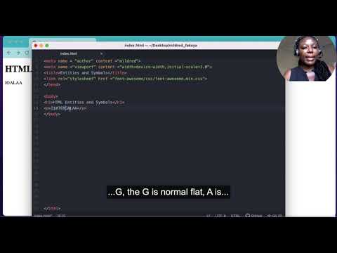 Week 12 : Lesson 1 - HTML Entities symbols