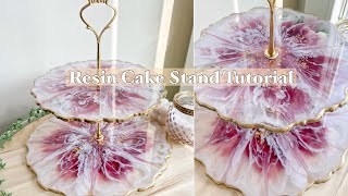 Beautiful 2 Tier 3D Flower Resin Cake Stand