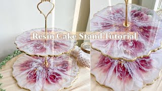 : Beautiful 2 Tier 3D Flower Resin Cake Stand
