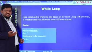 UNIX UNIT3 LEC5 SHELL LOOPS PART1 BY MALLIK
