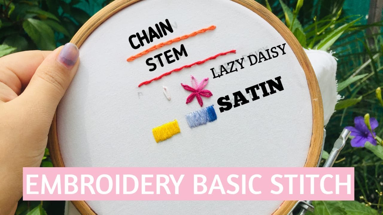 SATIN STITCH FOR BEGINNERS IN HINDI EMBROIDERY BASIC STITCHES YouTube