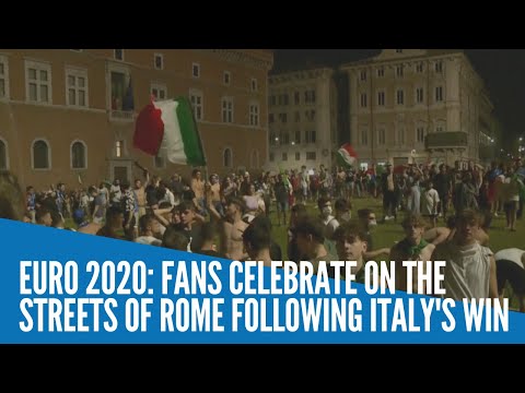 Euro 2020: Fans celebrate on the streets of Rome following Italy's win