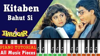 Video thumbnail of "Kitaben Bahut Si Padhi Hongi Tumne Piano Tutorial | Anu Malik | Baazigar | Hindi Piano | 90s Songs"