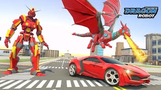Robot Perang Berubah Jadi Naga Dan Mobil Balap | Flying Dragon Robot Car Transformation Game screenshot 5