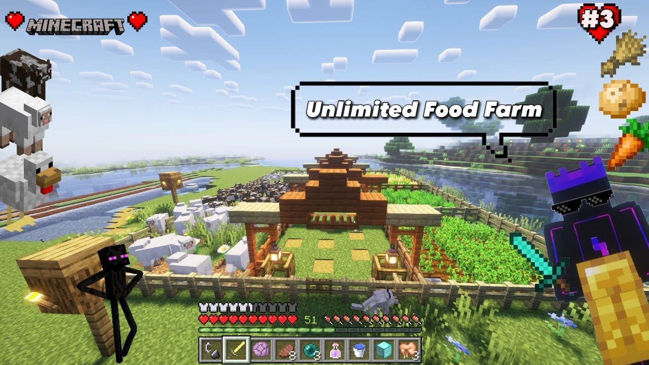 How to Build a Food Farm in Minecraft – Unlimited Food🥕 - YouTube