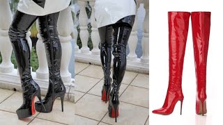 Excellent collection of New Year leather latex thigh high long boots designs ideas