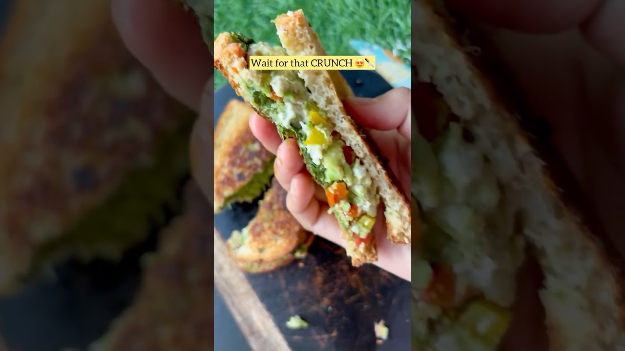 Crispy Avocado Paneer Sandwich 🥑🔥 | High Protein Breakfast Idea #food