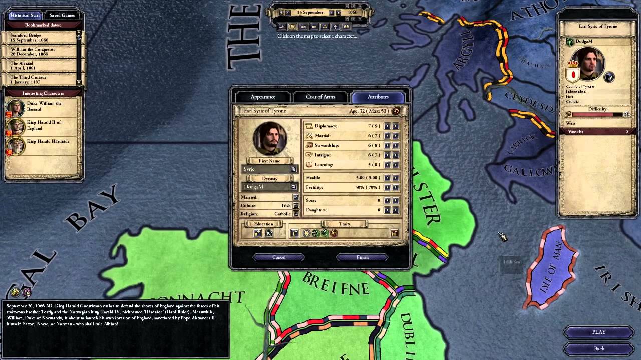 Crusader Kings 2 - Tyrone Campaign Part 1 - The Dodgam Dynasty - It begins!
