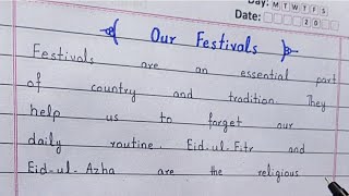 | Essay on Our Festivals in English |