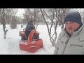 Снегоочиститель роторный Уралец - обзор и уборка снега на минитракторе.