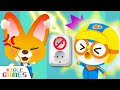 Pororo english kids safety  electric shock  noise between floors accident  kigle games