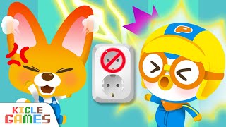 Pororo English Kids Safety | Electric Shock & Noise Between Floors Accident | KIGLE GAMES screenshot 4