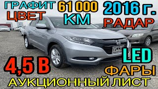 Honda #Vezel #RU1 2016 год, 1.5 Передний привод, комплектация «X Honda Sensing» 4,5 балла✅