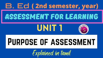 Purpose of assessment / unit 1 / assessment for learning / b. Ed