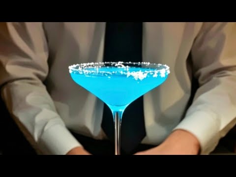 A Deep Ocean in a Glass: Blue Margarita ASMR 🧊 (No Talking / 1:26)