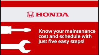 Know about your Honda Vehicle Maintenance Cost and Schedule