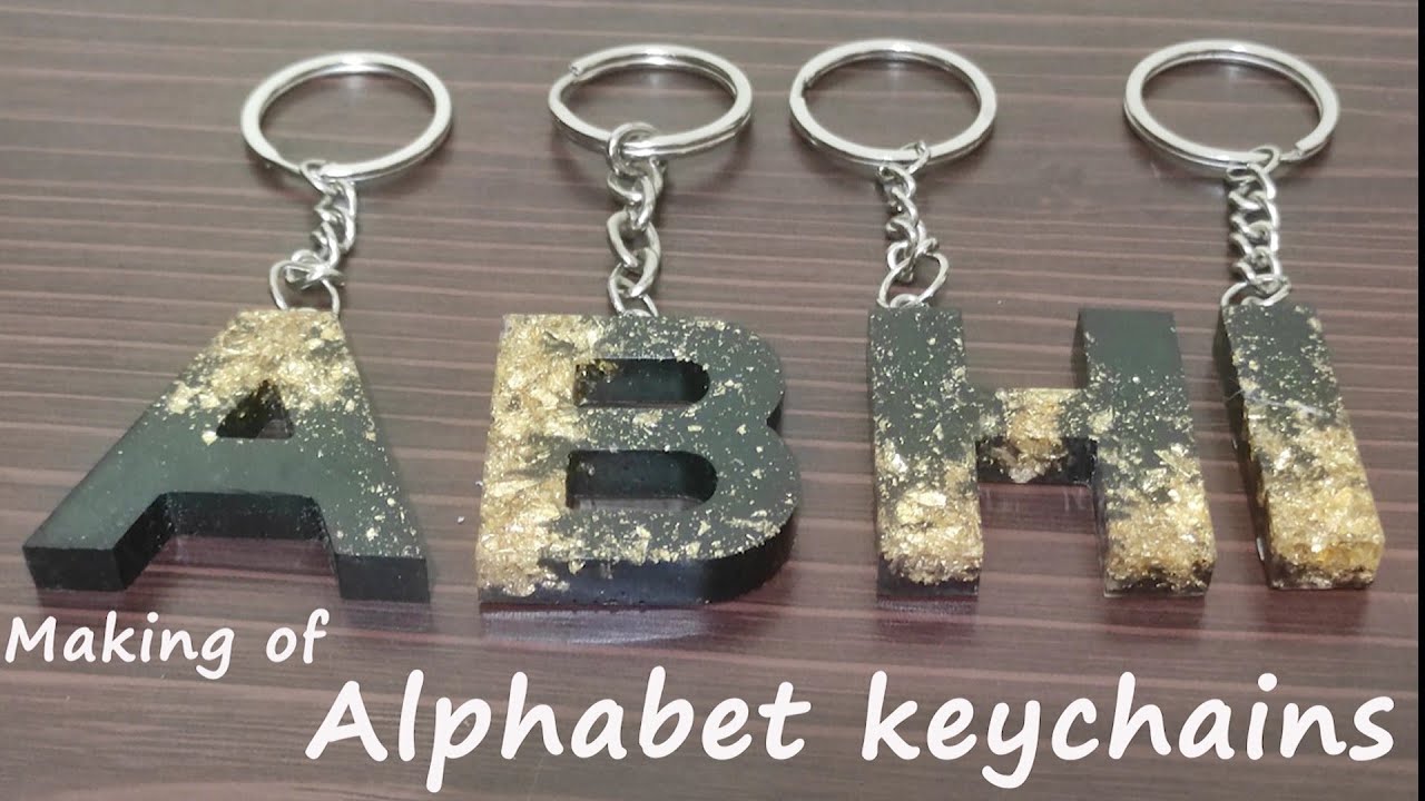 Resin Keychain Mold, Alphabet Resin Mold Kit with Foil Flakes, Keychain  Tassels and Pin Vise Set for Resin Casting, Keychains or House Number  Making 