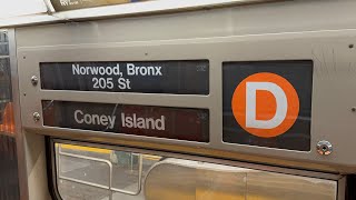 IND 6 Av Express: R68 (D) Train [Norwood-205 St to Coney Island-Stillwell Av #3]