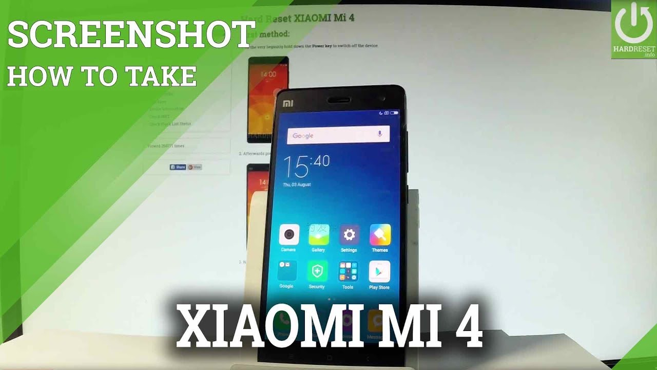 How to Take Screenshot on XIAOMI Mi 4 - Capture Screen - YouTube