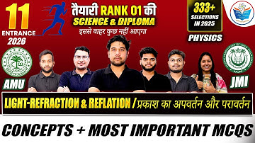 Light – Reflection & Refraction in One Shot: All Concepts & PYQs | AMU JMI 11th Entrance Exam 2026