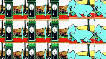 Hickory dickorydock+random color effects||animals in the clock
