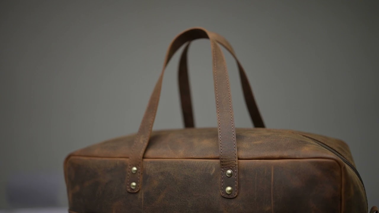 Custom duffle bag personalized leather 
