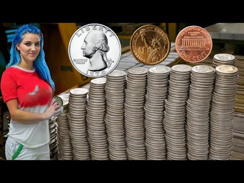 How Coins Are Made in Factory - How Money is Made -US Mint Coin Minting Process - US Dollar